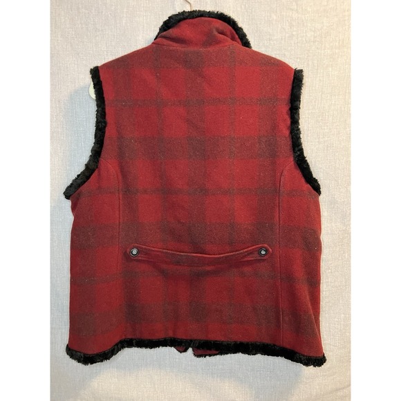 Woolrich Women's Size XL Lined Red Plaid Vest Outdoor Winter Zip Wool Blend - Picture 2 of 6